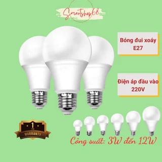 Bóng đèn LED siêu sáng, bóng đèn buld học 3W,7W, 9W,12W, tiết kiệm điện năng, đui xoáy E27, bảo hành 12 tháng