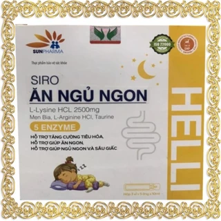 Siro Ăn Ngủ Ngon Helli - Hỗ trợ tiêu hoá, giúp bé ăn ngủ ngon sâu giấc - Hộp 15 ống afk