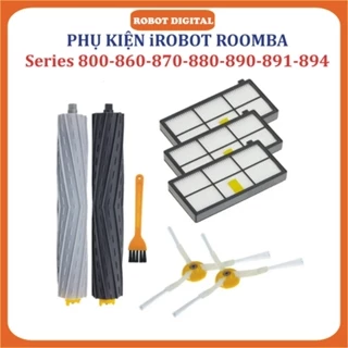 Phụ kiện Robot Hút Bụi iRobot Roomba Series 8, 800/860/861/864/870/871/880/890/894,Đôi chổi lăn, Lọc hepa, Chổi Cạnh /