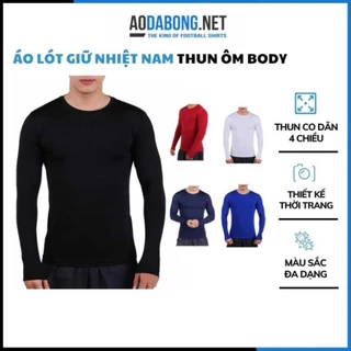 Áo Giữ Nhiệt Nam Thun Ôm Body Dài Tay Lót Trong Thể Thao Tập Gym Đá Bóng .