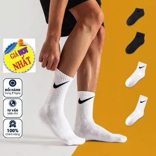 💛 Loại Đẹp 💛 Tất Nam Nữ Cổ Cao Cổ Ngắn Thể Thao Thời Trang Cao Cấp - Tất Vớ Nike Vải Dệt Kim Khử Mùi Kháng Khuẩn .