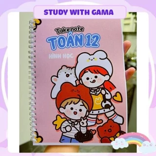 Sổ lò xo A5, A6 takenote toán 12 tổng hợp cả đại số và hình học trong 1 quyển