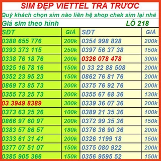 SIM VIETTEL SỐ ĐẸP DỄ NHỚ GIÁ RẺ CHỌN TẠI ĐÂY LÔ 81