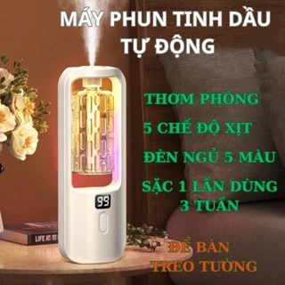 Máy xông tinh dầu tự động 5 chế độ, Hương thơm nhẹ dịu, làm thơm phòng khử mùi, Máy khuếch tán tinh dầu dùng pin SP01