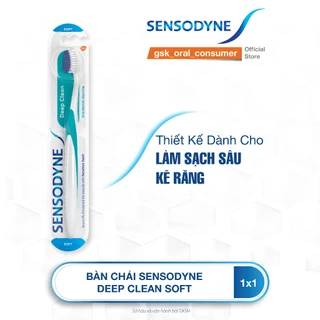 Bàn chải đánh răng SENSODYNE Deep Clean Soft thiết kế với lông bàn chải mềm, nhỏ, giúp làm sạch sâu kẽ răng