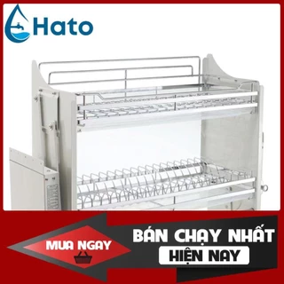 Kệ Để Đồ Nhà Bếp Nâng Hạ Inox 304 HATO Điều Chỉnh Cao Thấp Hộp Số Chống Kẹt,Giá Đựng Bát Thông Minh Bảo Hành 12 Tháng