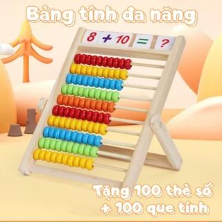 Đồ chơi trí tuệ bảng tính thông minh tặng kèm 100 thẻ số và 100 que tính nhiều màu cho bé [ Hàng Tốt ]