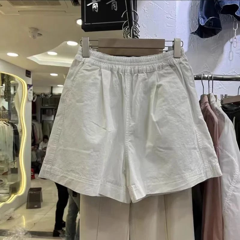 Jiashucheng Quần Short cotton Mỏng Dáng Chữ a Ống Rộng Lưng Cao Thời Trang Xuân Hè Mới Cho Nữ