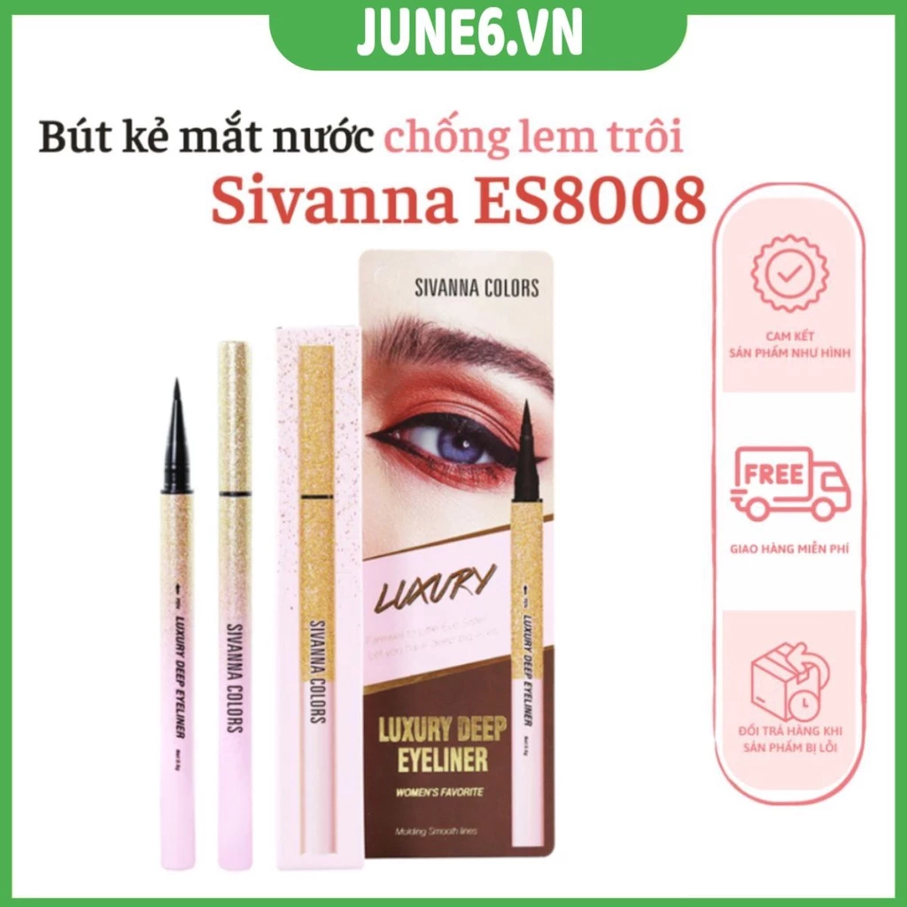 Kẻ Mắt Sivanna Colors Luxury Deep Eyeliner ES8008 Chống Trôi 24h Thái Lan June6.vn