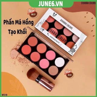 Phấn Má Hồng Tông Cam Hồng, Tạo Khối và Bắt Sáng Sivanna Colors Ultra Blush Palette HF319 Chuẩn Thái Lan June6.vn