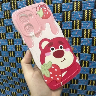 Case ốp lưng Realme C33 dẻo gấu dâu lotso siêu dễ thương viền lượn sóng bảo vệ camera