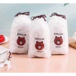 🍓🍓( Giá Tốt Nhất) Set 100 màng bọc thực phẩm túi gấu🐻 (loại đủ)