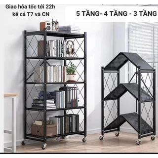 Kệ Gấp Gọn ,KỆ BẾP để lò vi sóng , Để Đồ ,Đa Năng 3/4/5 tầng sơn tĩnh điện cao cấp.