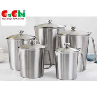 Ca inox chia vạch 500ml, 700ml, 1000ml, 1500ml, 2000ml có nắp