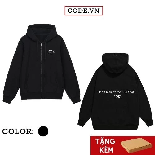 Áo khoác hoodie zip local brand Code vn basic nỉ bông cặp đôi unisex form rộng nam nữ bigsize cotton cao cấp nón rộng