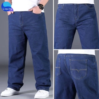 Quần Bò Nam Ống Suông LIQUITY Trung Niên Cotton Quần Jean Nam Big Size Form Rộng Đứng mặc Được Nhiều Lứa Tuổi