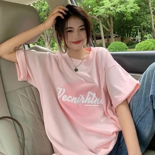 Jiashucheng Áo Thun 100% Cotton Tay Ngắn Dáng Rộng Màu gradient Thời Trang Mùa Hè Cho Nữ