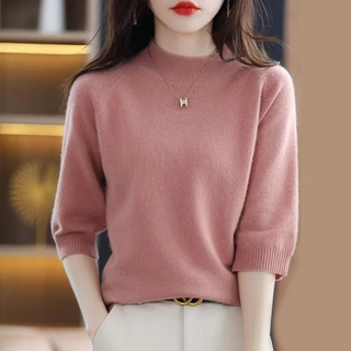 Áo sweater Cổ Lọ Dáng Rộng Phong Cách Hàn Quốc Thời Trang Xuân Thu Cho Nữ 1005 1005