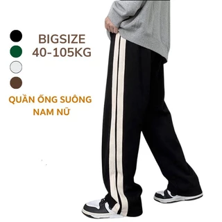 Quần ống rộng 2 sọc Nam Nữ  ống suông 40-105kg Bigsize thể thao Sport thun