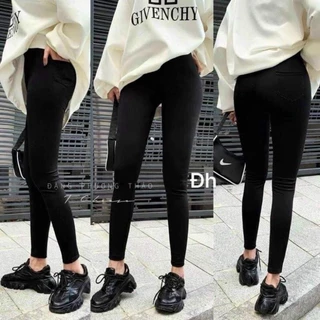 Quần legging chất umi hàn cao cấp cạp 4cm Quần dài dáng ôm người tôn dáng nâng mông vải co giãn 4 chiều