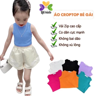 Áo croptop sát nách cho bé gái vải zip cực yêu LILIKIDS áo bé gái AP21.1