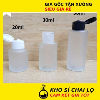 Chai Chiết Mĩ Phẩm ❂ Chai Thủy Tinh Mờ Vai Ngang Nắp Bật 20ml,30ml,50ml Chiết Mỹ Phẩm , Phụ Kiện Du Lịch