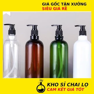 [KHO SỈ RẺ] Chai Lọ Xịt Vòi Nhấn ❂ Chai Lọ Nhựa Pet Vòi Nhấn 300ml Vành Cao Đựng Dầu Gội, Sữa Tắm, Tinh Chất