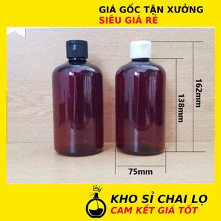 [KHO SỈ RẺ] Chai Lọ Nhựa Nắp Bật ❂ Chai Lọ Nhựa Pet Nắp Bật 500ml Chiết Mỹ Phẩm, Phụ Kiện Du Lịch