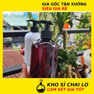 [KHO SỈ RẺ] Chai Xịt Vòi Nhấn ❂ Chai Nhựa Pet Vòi Nhấn Sữa Tắm 500ml Ka Lùn Chiết Mỹ Phẩm , Phụ Kiện Du Lịch