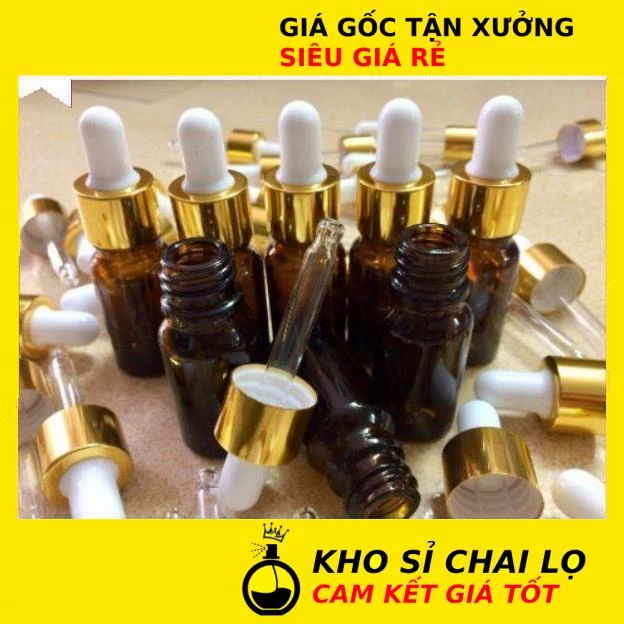 Lọ Chiết Serum ❂ [5ml,10ml,15ml,20ml,30ml] Lọ Đựng Tinh Dầu Bóp Giọt Khoen Vàng,Bạc,Đen Chiết Mỹ Phẩm.