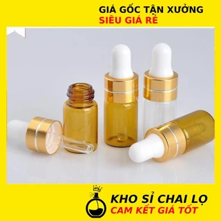 Chai Lọ Chiết Serum ❂ Chai Lọ Chiết Tinh Dầu Mỏng, Nước Hoa 3ml,5ml,2ml Khoen Vàng , Phụ Kiện Du Lịch