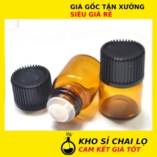 [KHO SỈ RẺ] Chai Lọ Chiết Serum, Đựng Tinh Dầu Thủy Tinh Nắp Vặn Đen Mỏng 1ml,2ml,3ml,5ml