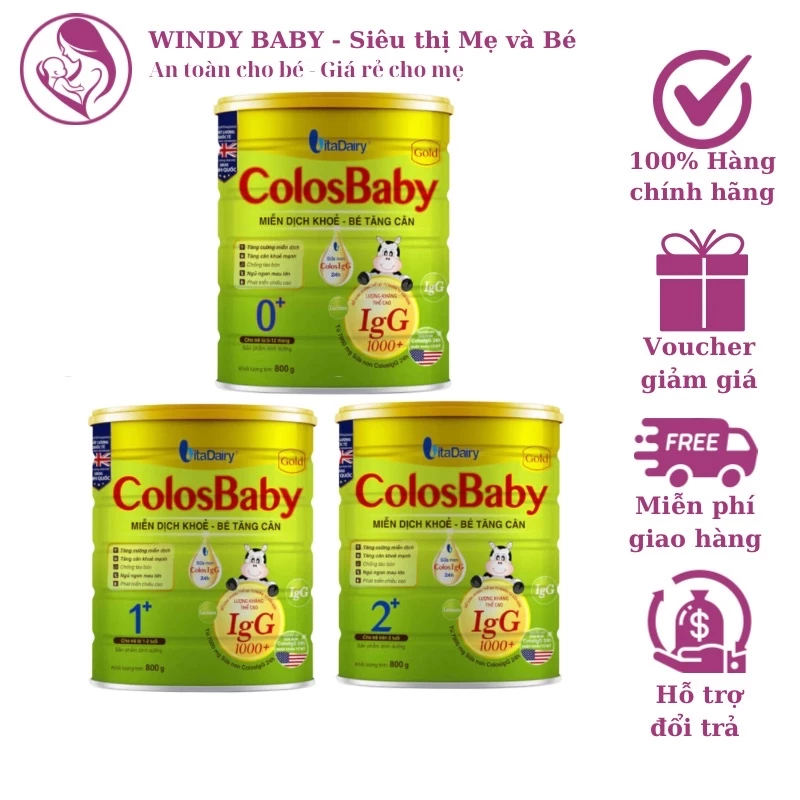 Sữa bột Colosbaby Gold 0,1,2+ 800g - Miễn dịch khoẻ, bé tăng cân