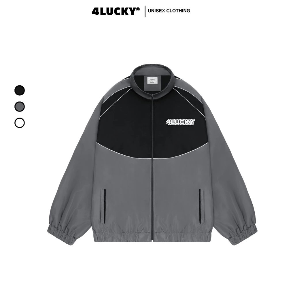 Áo Khoác Dù 2 Lớp Mỏng Nhẹ Phản Quang Phối 4Lucky 6134 - Form Unisex Local Brand Chính Hãng