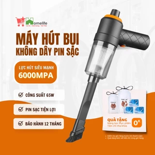 Máy Hút Bụi Mini Cầm Tay Không Dây Lực Hút 6000MPA Nhỏ Gọn, Pin Sạc Tiện Lợi, Lực Hút Siêu Mạnh, Công Suất 60w