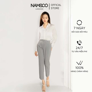 Quần dài nữ Namandco quần baggy công sở cạp cao chất vải mềm mát thoải mái màu ghi xám tím nhạt NT0138