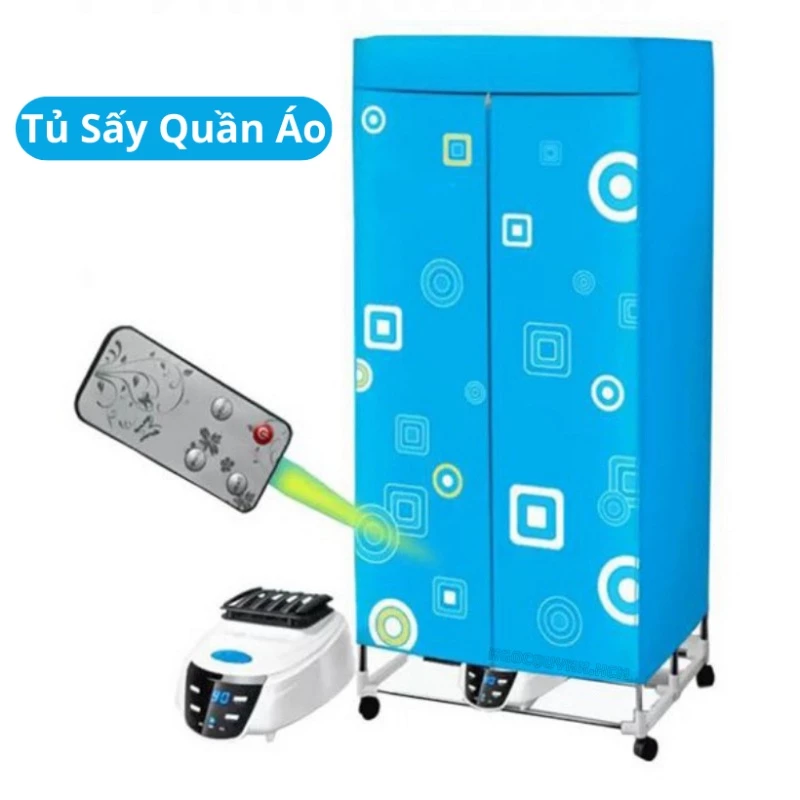 Tủ Sấy Quần Áo PTLUXURY Có Điều Khiển Từ Xa Khung inox 2 Tầng Chắc Chắn [ HÀNG TỐT ]
