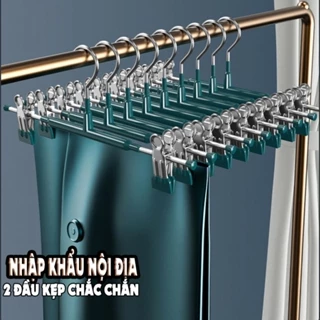 Móc kẹp 2 đầu kẹp quần áo, quần âu, váy chống trượt chống nhăn tiện dụng (1c)