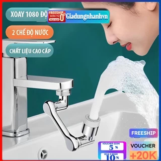 Đầu vòi nước bồn rửa mặt  xoay 1080 độ tăng áp , Đầu vòi nước tăng áp 2 chế độ nước, - Giadungnhanh