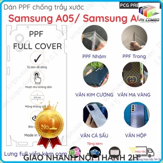 Dán PPF mặt lưng full viền cho Samsung A05/ Samsung A05s trong, nhám, hoạ tiết, vân kim cương