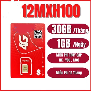 SIM 4G Viettel trọn gói 12 tháng MXh100 Không Giới Hạn Lưu Lượng Tốc Độ Cao khi truy cập tiktokk youtobe face