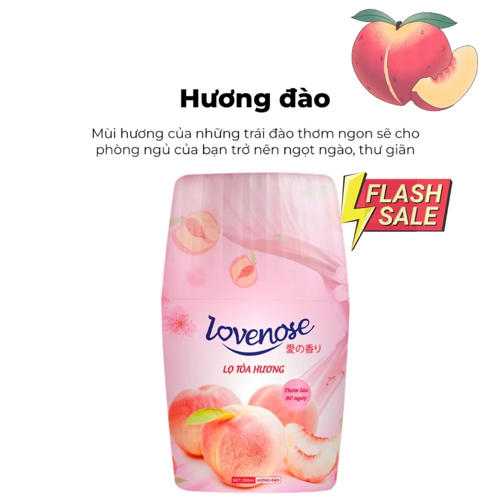 Lọ tỏa hương thơm phòng khử mùi hôi Lovenose dung tích 250 ml, lọ nước thơm phòng mùi hoa quả tự nhiên thơm lâu 70 ngày