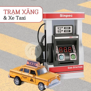 [HOẢ TỐC] Đồ Chơi Mô Phỏng Trạm Xăng Tự Động Cho Bé Kèm Xe Taxi, Quẹt Thẻ Đổ Xăng Kèm Đèn Và Nhạc