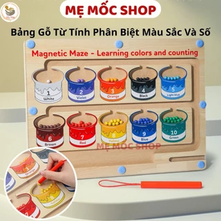 Đồ Chơi Montessori Bảng Gỗ Phân Biệt Màu Sắc Và Số Đếm Memocshop Bảng Từ TÍnh Nam Châm Giúp Bé Thông Minh Và Phát Triển