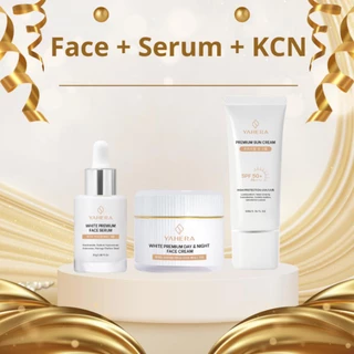 Bộ 3 dưỡng trắng và chống nắng YAHERA Gồm serum dưỡng trắng 30g, kem dưỡng trắng 20g và kem chống nắng 50g