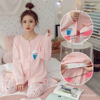 100% Cotton  Tăng Phân Bón Đồ Ngủ Cho Con Bú Sau Sinh Khi Mang Thai  Đồ Mặc Nhà Cho Bà Bầu Có Thể Điều Chỉnh Bộ Đồ