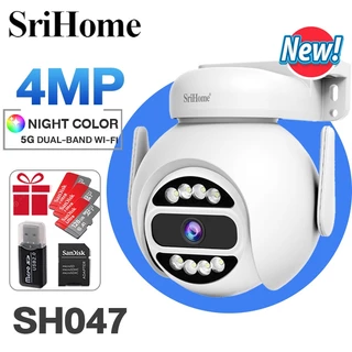 Camera IP Wifi ngoài trời PTZ SriHome SH047 4.0MPX FullHD 1440P, Xoay 355 độ, chống nước IP66 (Trắng) HÀNG CHÍNH HÃNG