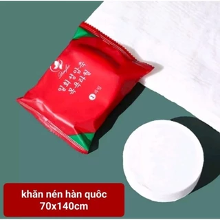 (Nén) Khăn tắm nén Hàn Quốc du lịch  thiết kế  bo tròn đa năng tiện lợi 70x140