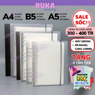 Sổ còng BuKa bìa sổ còng A4 A5 B5 binder còng sắt combo sổ 4 9 6 20 26 30 còng làm sổ tay, sổ ghi chép, take notes