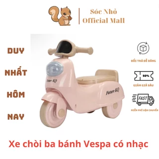 Xe chòi chân Vespa ba bánh cho bé 1-3 tuổi có nhạc đèn